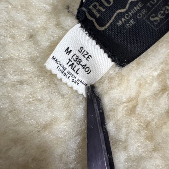 Vintage Sears Roebucks Vest Mens M Tall Blue Sherpa Lined Denim Workwear USA - Picture 5 of 14